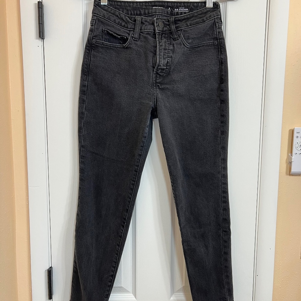 Old Navy O.G. Straight Jeans Petite 2 High Rise Secret Smooth Pockets Denim
